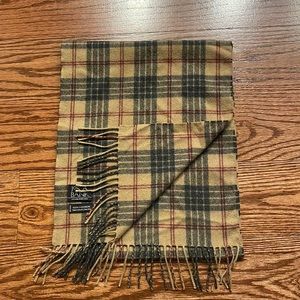 Jos. A. Bank Plaid cashmere Scarf - Tan Black Red NWOT